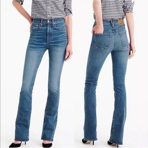 J. Crew Point Sur Denim High Rise Blue Jeans Stretch Tiny Flare